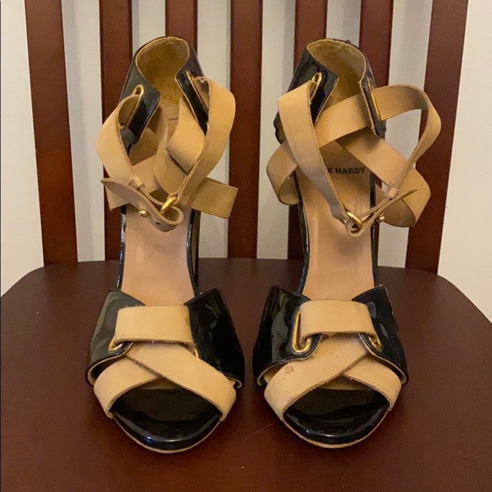 Pierre Hardy Black Patent Leather Sandals